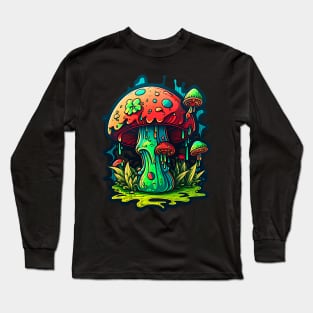 Psychedelic Dreams: Vibrant Mushroom Wonderland Long Sleeve T-Shirt